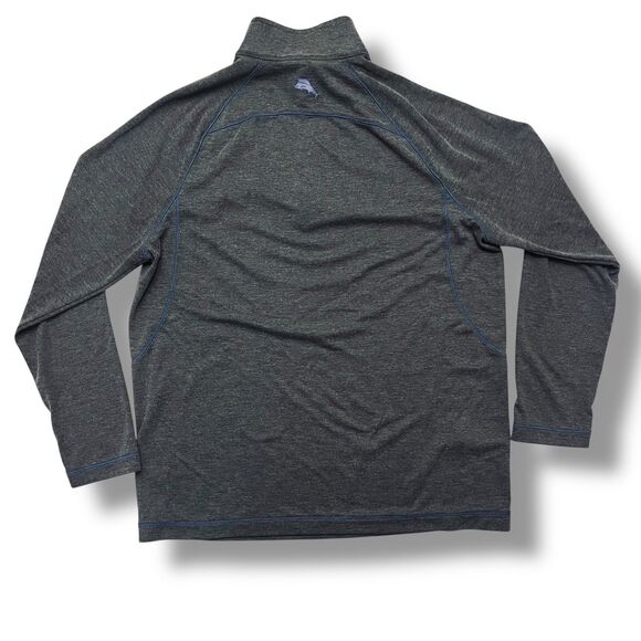 Tommy Bahama Florida UF Shirt Mens Med Gray 1/4 Zip - Picture 4 of 6